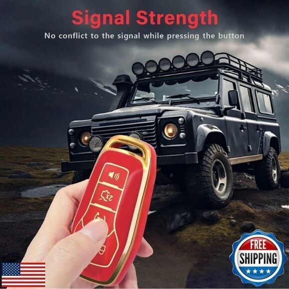 Ford Key Fob Cover with Keychain Red New - Picture 5 of 5